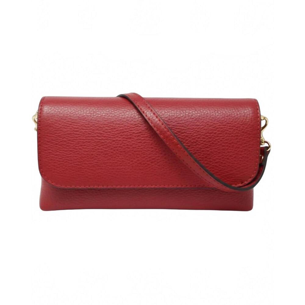 NEW GERMAN FUENTES women's leather crossbody clutch in red